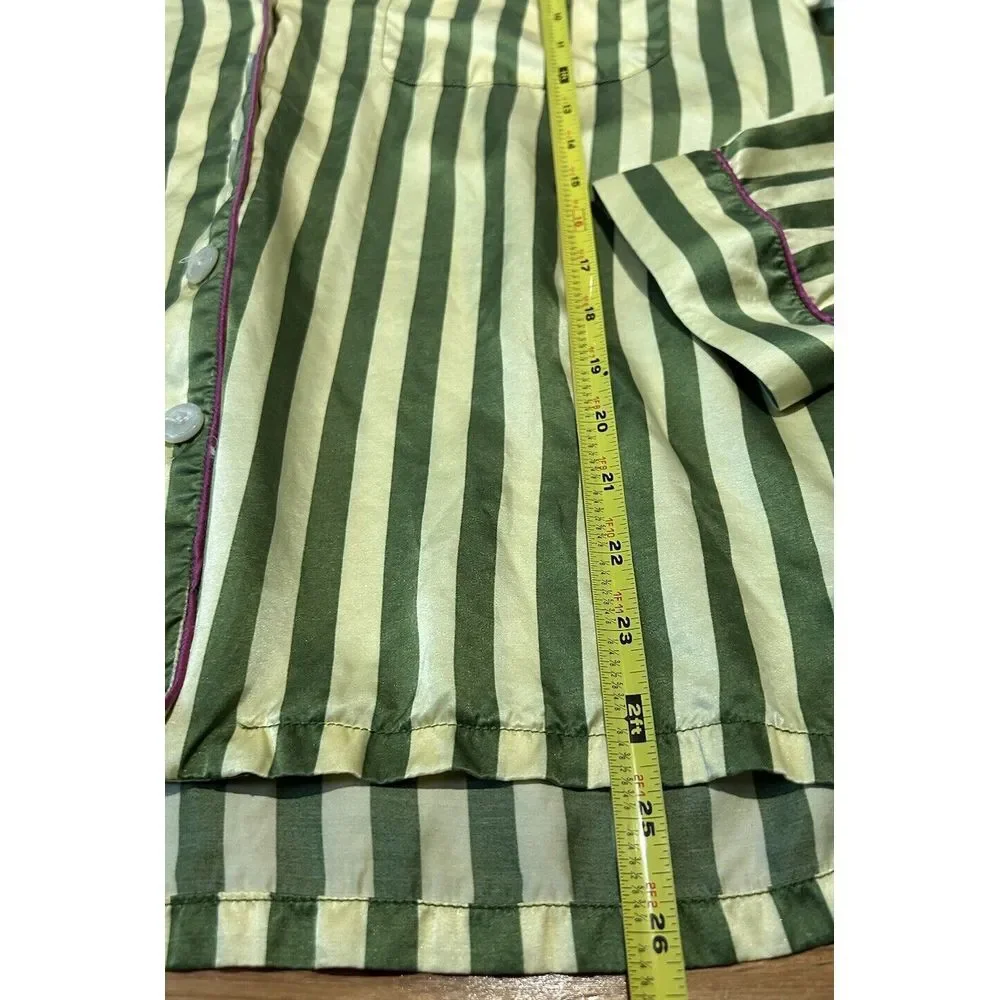 Morgan Lane Katelyn Sleep Shirt Top‎ Silk Blend Button Up Sz Small Anthropologie